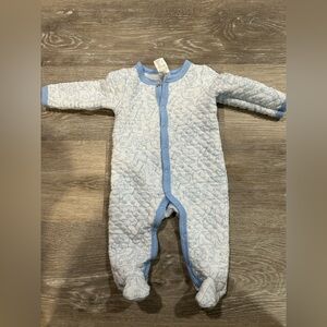 Adorable Blue and White Kids Footie